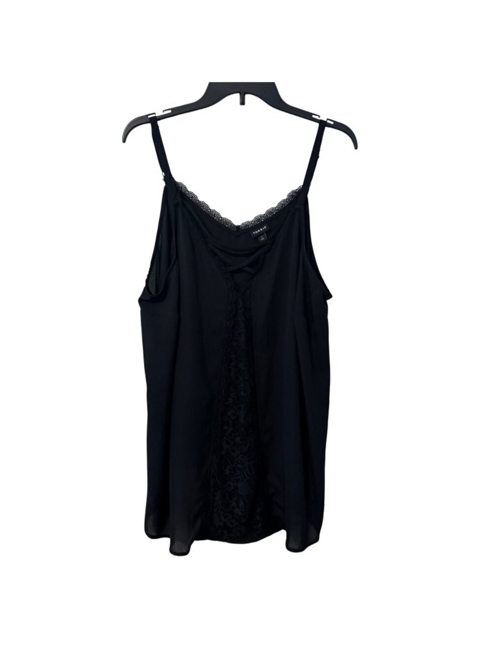 Torrid Black Lace Trim Cami Top With Adjustable Straps Size 2X top blouse